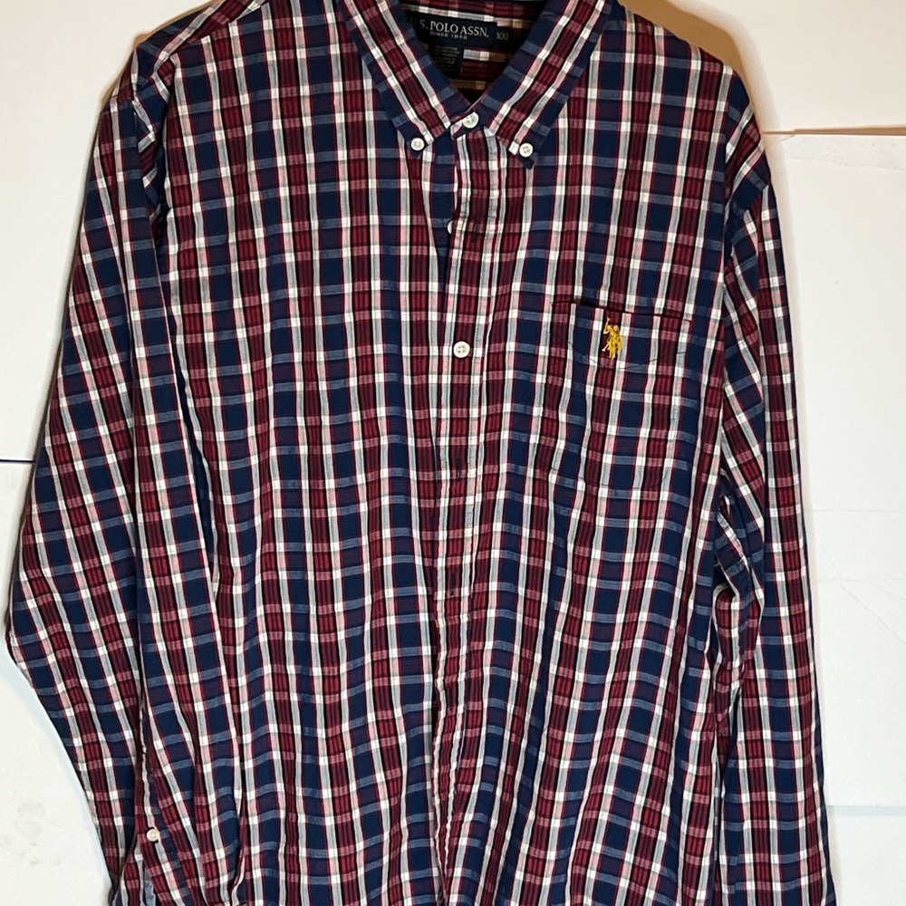 Polo by Ralph Lauren Men's Plaid Shirt in Red, White, and Blue